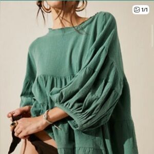 Free People Briana Tunic - Green Size Medium